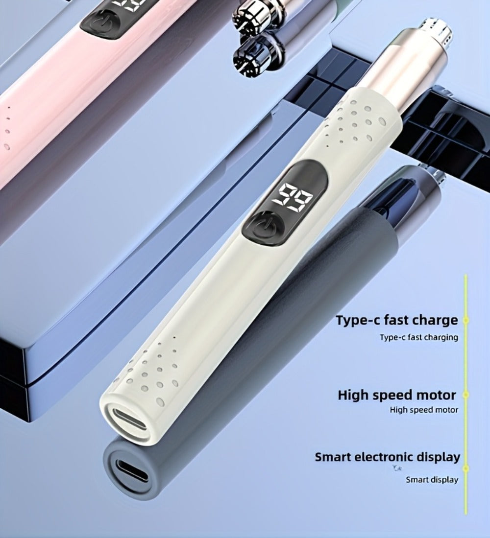 Nose Hair Trimmer Electric ¨C USB Rechargeable Stainless Steel Unisex Trimmer for Nose, Ear & Eyebrow Hair, No-Pull Painless Cutting, Portable Stylish Design for Men & Women