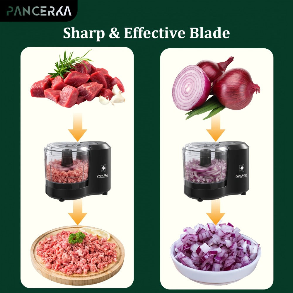 Electric Vegetable Chopper Food Processor - Mini Electric Food Chopper Blender for Kitchen, Baby Food Maker, Mixer Grinder for Dicing Mincing Puree, Black