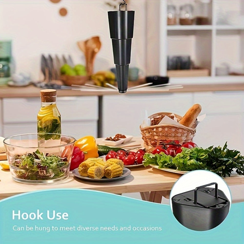 Fly Fans for Tables 6 Pack Fly Repellent Fan Holographic Blade Keep Flies Away from Food for Outdoor BBQ Picnic Party Home Dining Table Portable Battery Operated Soft Blade Safe Indoor Outdoor
