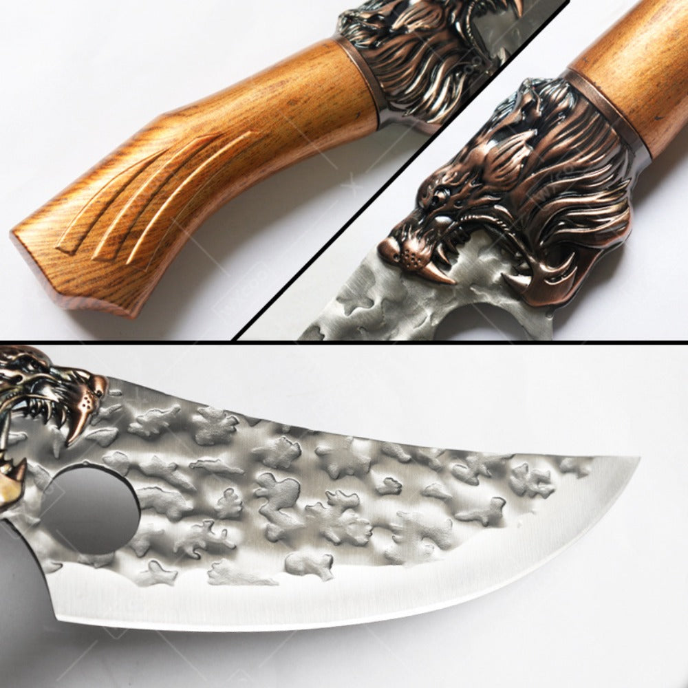 Chef Knife Set 8 PCS Professional Kitchen Knives - Stainless Steel Forged Blade, Boning Knife, Butcher Knife & Kitchen Scissors, Ultra-Sharp Full Tang Design