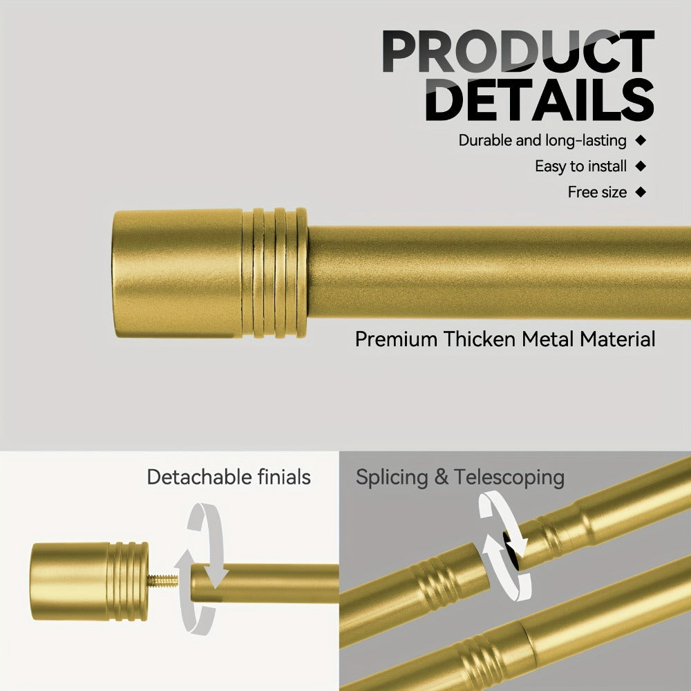 Adjustable Curtain Rods for Windows 1 Inch Diameter ¨C Modern Decorative Drapery Rod with End Finials, 18¡±-45¡± to 36¡±-120¡± | Black, Brushed Nickel & Gold Finish