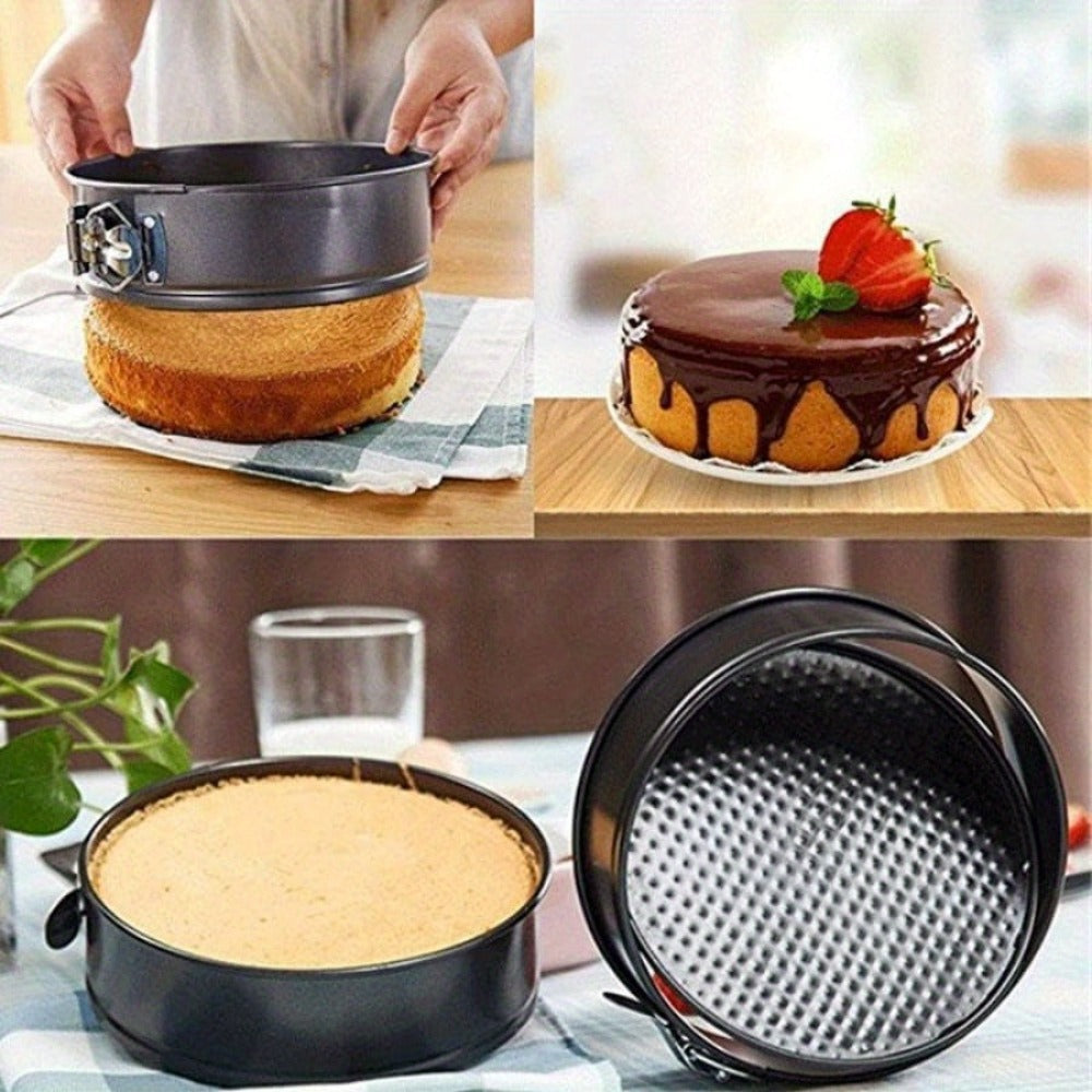 Cake Pan Set 6-Piece with Removable Bottom, Carbon Steel Nonstick Baking Molds in 3 Shapes Square Round Heart, Heavy Duty Springform Cake Pans for Chiffon Mousse Cheesecake Birthday Wedding