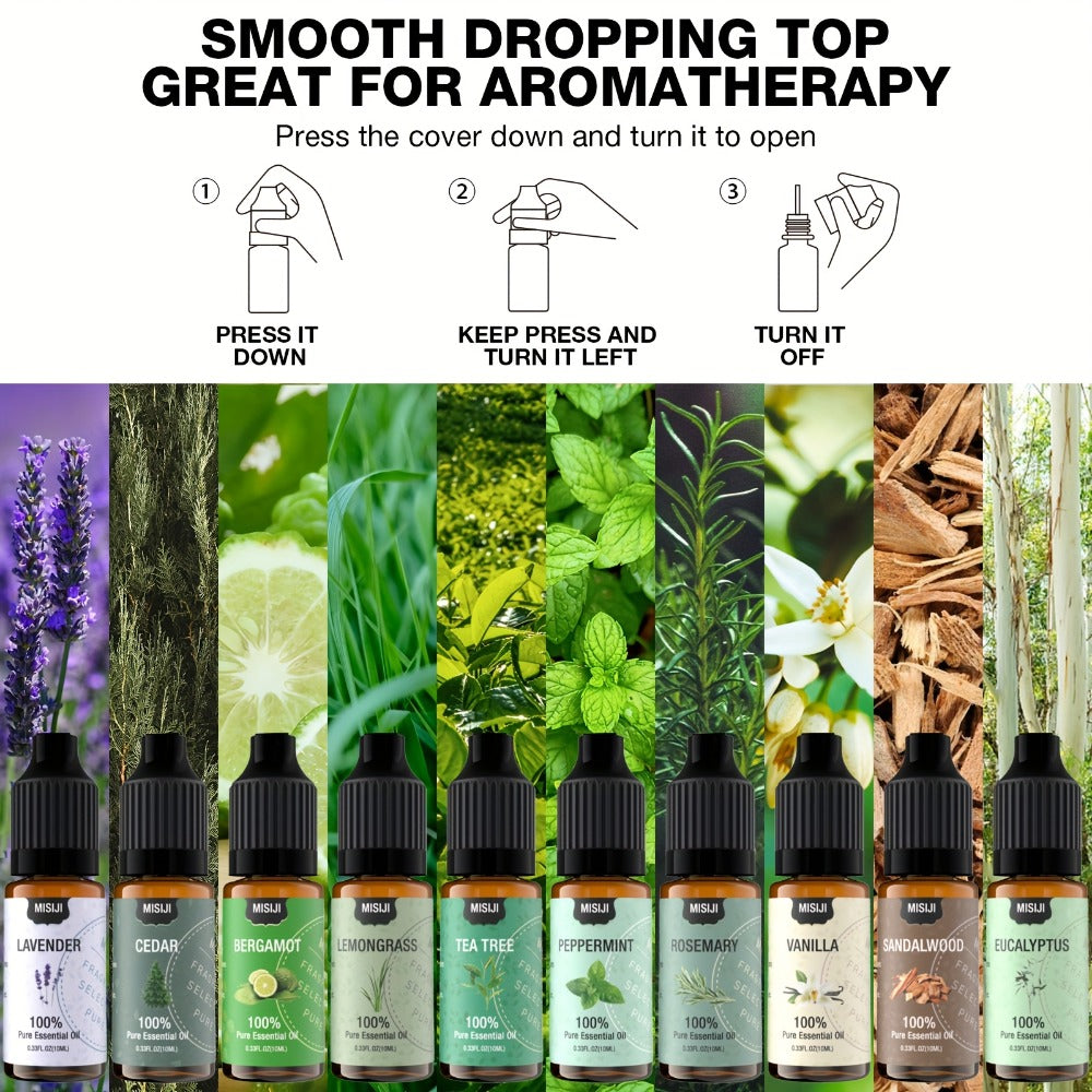 Essential Oils Set for Diffuser ¨C Rosemary Aromatherapy Scented Oils for Home Air Freshening, Humidifier, Candle Making & Laundry, Perfect Valentine's Day Gift for Women (6/10/20 x 0.34oz)