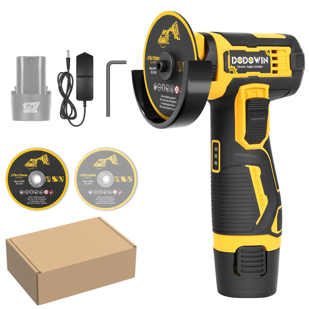 Mini Cordless Angle Grinder 19500RPM ¨C Electric Grinding Polishing Tool for Metal Wood Stone Concrete | Lithium Power Grinder with Battery Options