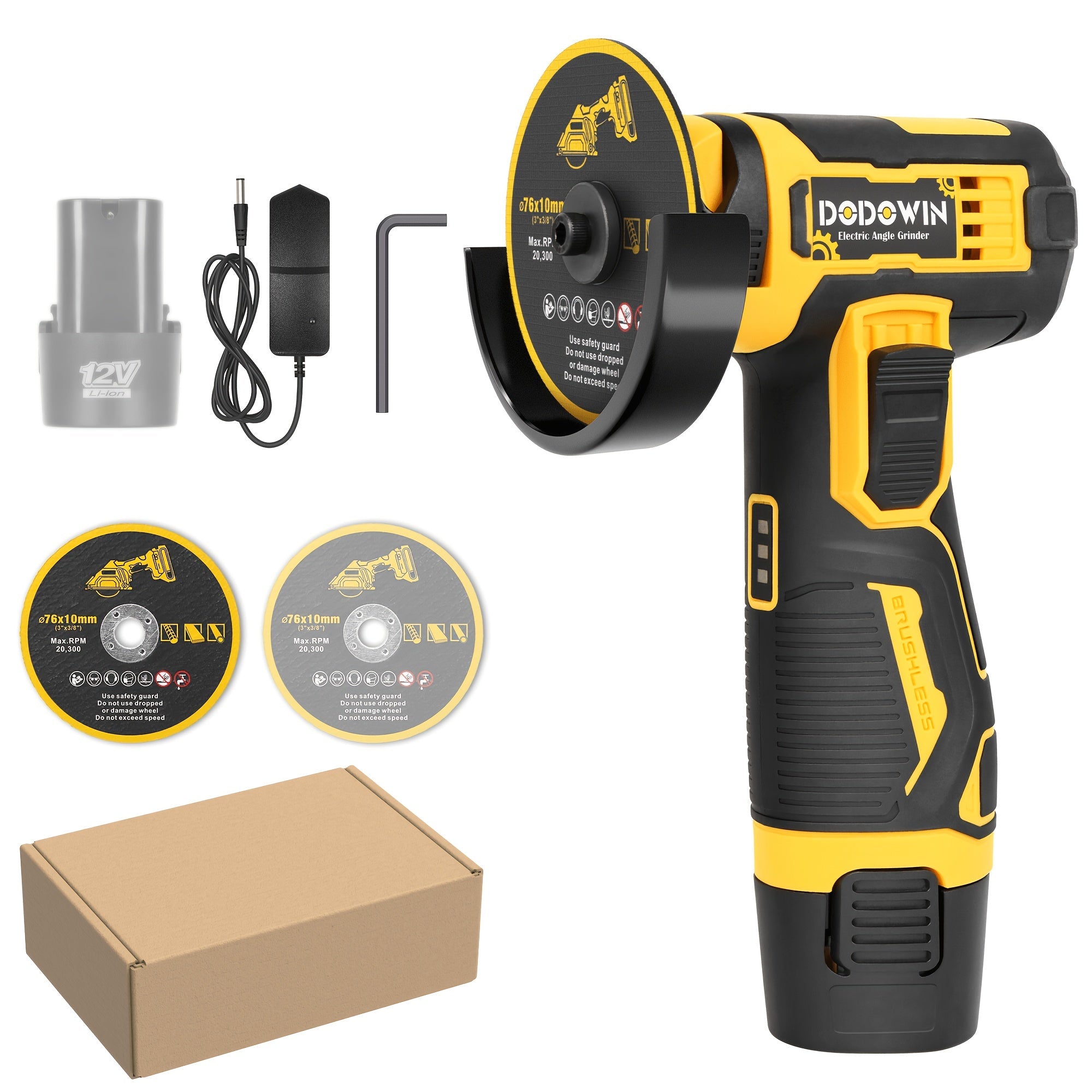 Mini Cordless Angle Grinder 19500RPM ¨C Electric Grinding Polishing Tool for Metal Wood Stone Concrete | Lithium Power Grinder with Battery Options