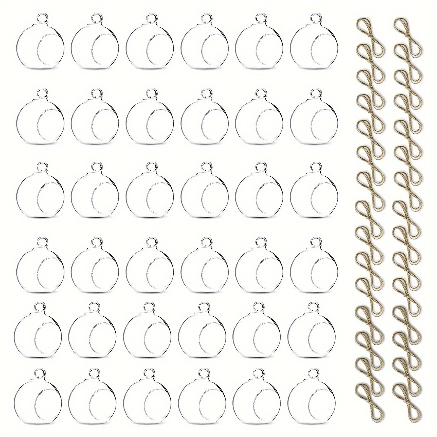 Hanging Glass Ball Candle Holders Set for Wedding Party Christmas Tree Decoration - Clear Glass Tea Light Holders with Hanging Design, Fillable Ornament Balls for Home Decor