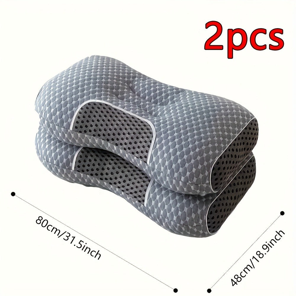 Cervical Contour Neck Massage Pillow ¨C Ergonomic Bone-Shape Support with Detachable Moisture-Absorbing Cover | Soft High-Quality Pillow Core for Deep Sleep & Neck Pain Relief