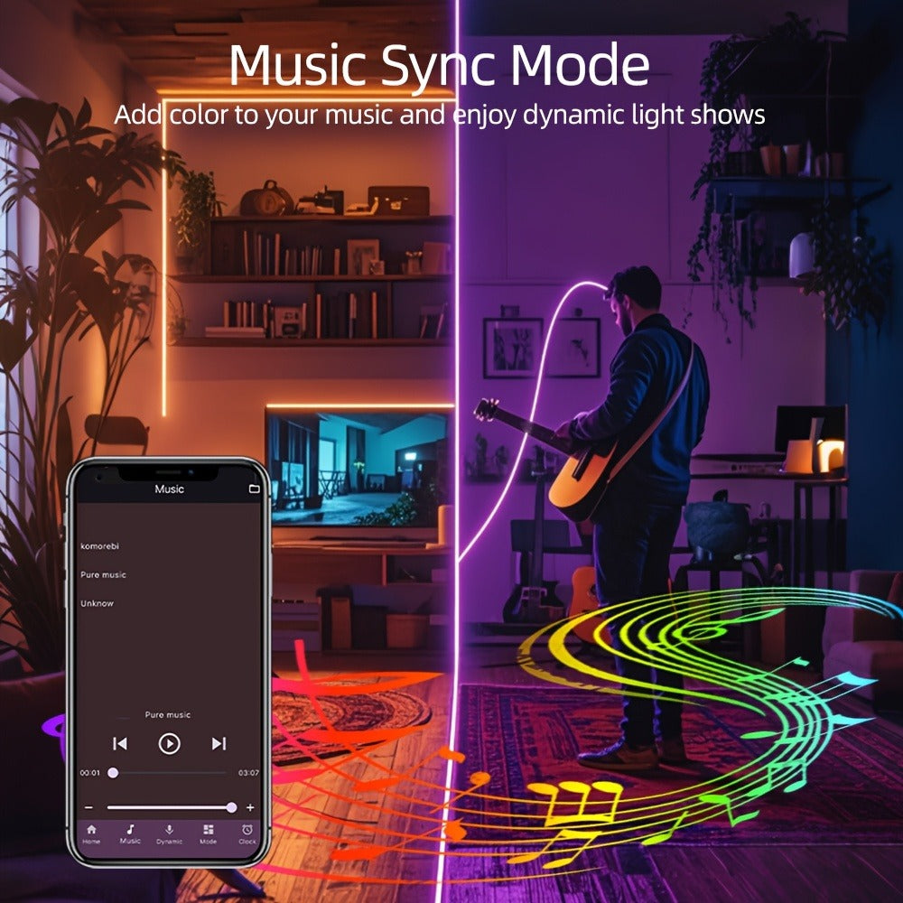 Smart RGB LED Strip Lights 10M 32FT Remote Control Color Changing Atmosphere Lights for Bedroom Room Party Halloween Christmas Wedding Home Decor