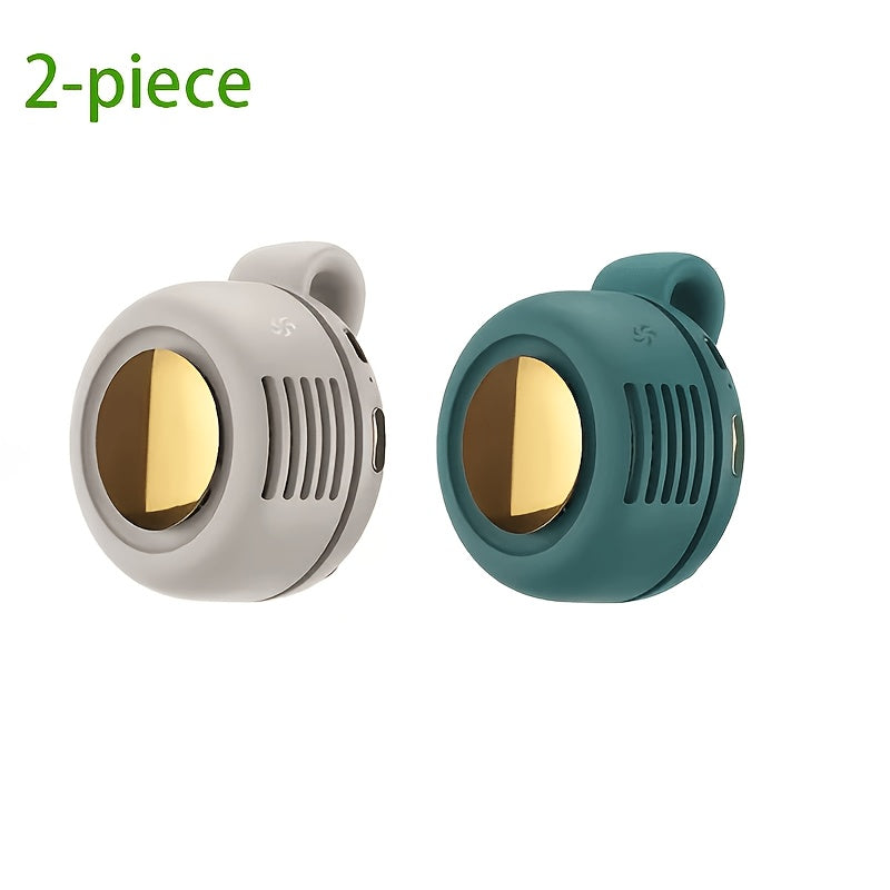 Clip-On Bladeless Neck Fan 360¡ã Surround Wind | Rechargeable Hands-Free Mini Fan for Shirt & Waist, Portable Personal Cooling for Outdoor, Travel & Sports ¨C Digital Display Option, Pink, Green & White, 1pc & 2pcs