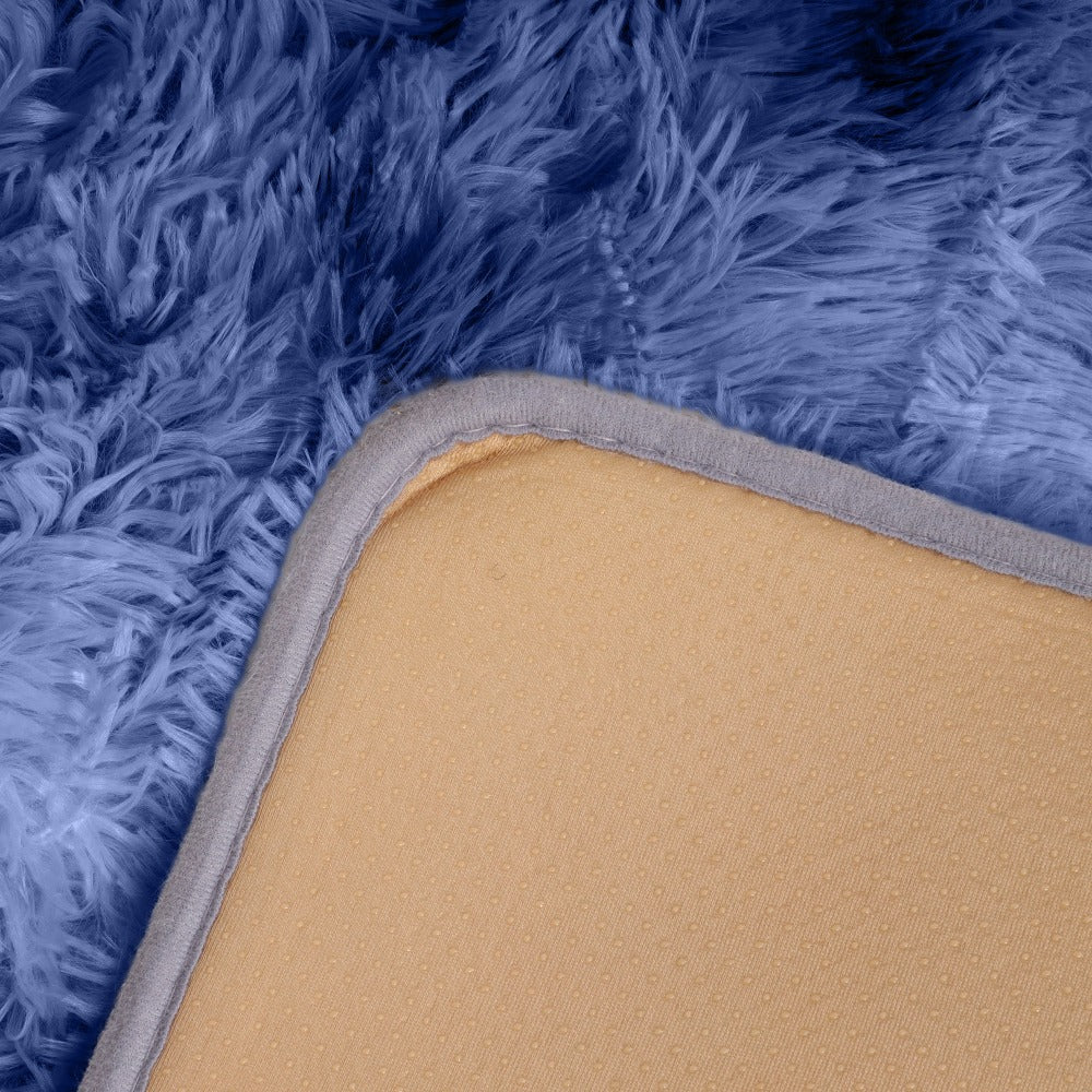 Shaggy Area Rug 4x6 - Soft Plush Non-Slip Indoor Carpet for Living Room Bedroom, Machine Washable Floor Mat in Navy White Beige Black Grey