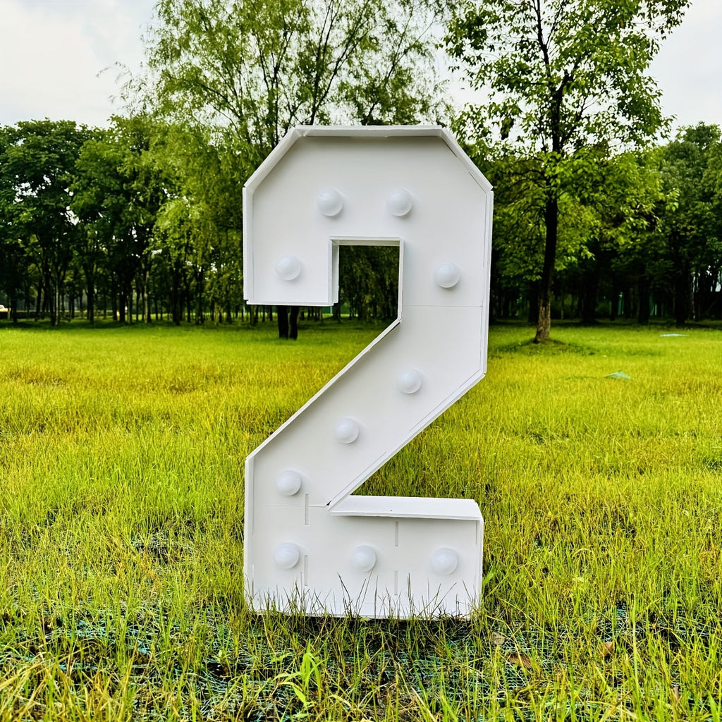 3ft Glowing Number Sign ¨C Warm White LED 3D KT Board 36 Inch Freestanding Party Decoration for Birthday Anniversary Wedding