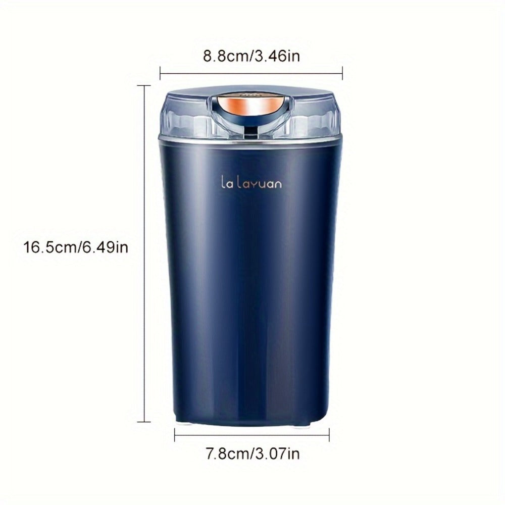 Electric Coffee Grinder 200W | Quiet Spice Grinder | 80g Large Capacity 12 Cups | 304 Stainless Steel Blade | One-Touch Operation | Grinds Coffee Beans Spices Nuts Grain | Blue Black