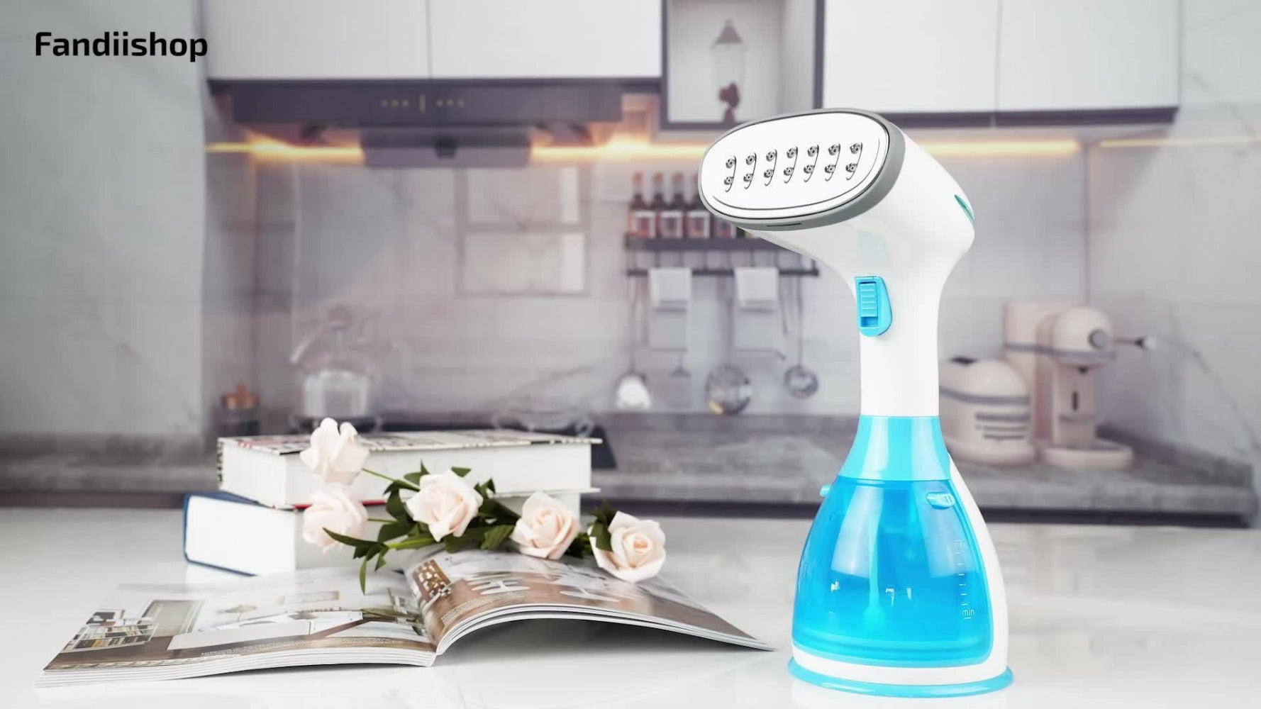 Handheld Garment Steamer 1800W ¨C Fast Heat-Up Clothes Steamer with 3 Steam Settings, 10oz Water Tank & 9.8ft Cord ¨C Portable Travel Wrinkle Remover Safe for All Fabrics (Blue & Green)