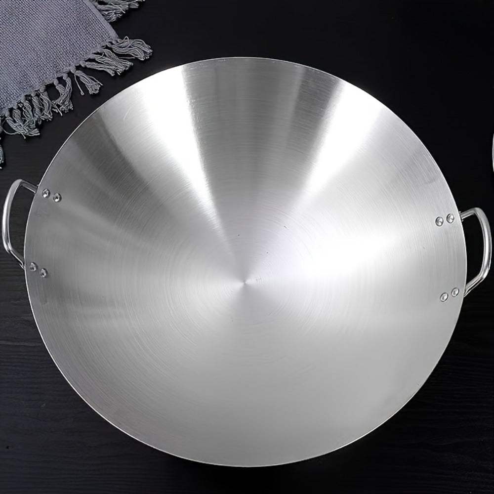 Stainless Steel Wok & Frying Pan ¨C Non-Stick Cooking Surface, Ergonomic Handle, Compatible with Gas, Induction & Electric Stovetops, Extra Thick & Deep, Easy to Clean