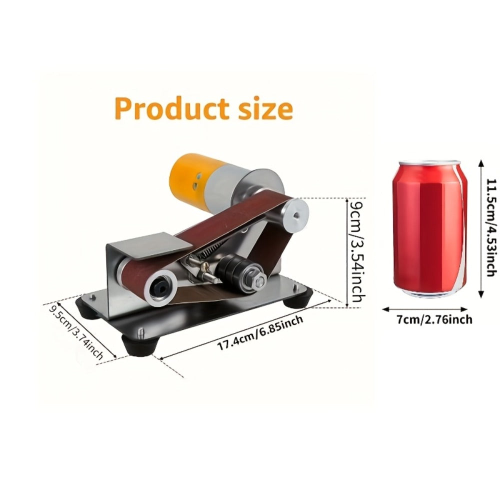 Mini Belt Sander 15¡ã Angle - 7-Speed Electric Belt Grinder Knife Sharpener Kit with 30 Sanding Belts for Metal, Woodworking & Knife Making
