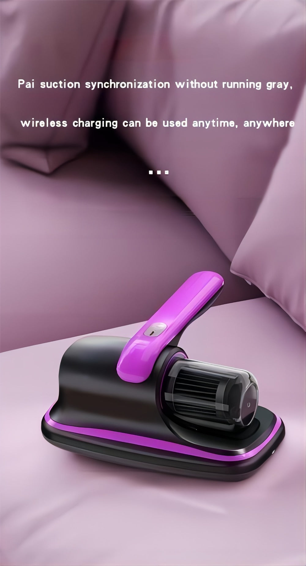 Mattress Vacuum Cleaner Handheld Bed Deep Cleaning with Super Suction & Washable Filter - Low Noise Design for Beds, Sofas, Pet Hair & Carpets, Portable Lightweight Upholstery Vacuum, 2025 Upgrade