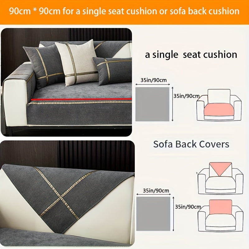 Chenille Sofa Cover Pet-Friendly Slipcover All Season Furniture Protector for Living Room Bedroom Office Couch Cover Multiple Sizes Colors