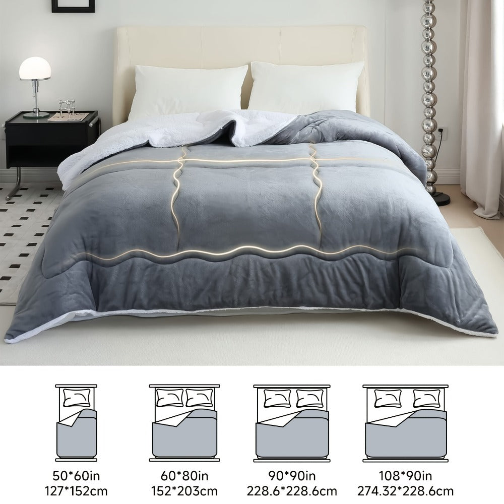 Moire Pattern Flannel Blanket ¨C 200-250gsm Thick Plush Reversible Throw for Sofa & Bed, Soft Cozy Microfiber, 5 Colors, 4 Sizes