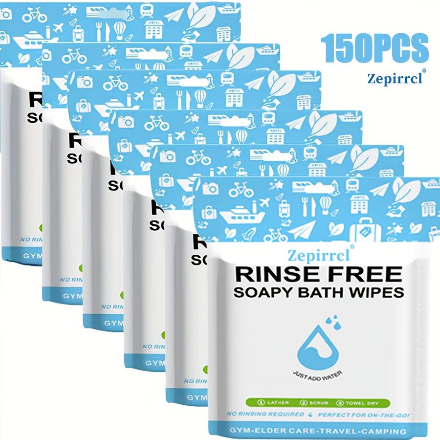 Disposable Bath Wipes No Rinse Body Wipes 11.81x11.81 Inch Large Shower Wipes for Travel Camping Outdoor Fitness Swimming Bedridden Adults Elderly Post Surgery Cleansing Wipes 50 or 125 Count
