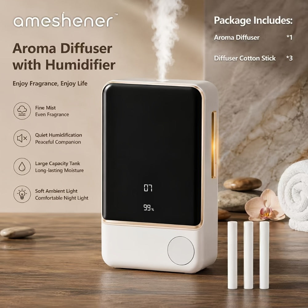 Aromatherapy Diffuser 1800mAh 7-Speed Essential Oil Diffuser with Digital Display Bathroom Odor Eliminator USB Rechargeable Air Freshener Home Decor Gift