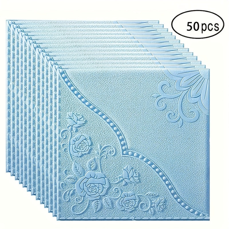 Peel and Stick Tile Stickers 13.78x13.78in Self-Adhesive Glam Plaid Pattern Wall Tiles for Kitchen Bathroom Living Room ¨C 50pcs PVC Waterproof Removable Backsplash Decor
