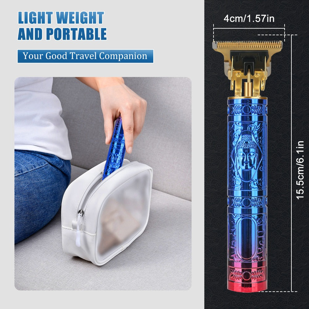 Cordless Hair Clipper for Men - Alloy Golden T-Blade, 4 Guide Combs, 120 Min Runtime, USB Rechargeable, Low Noise Constant Speed Motor, Skin-Friendly Fade & Carving Barber Trimmer