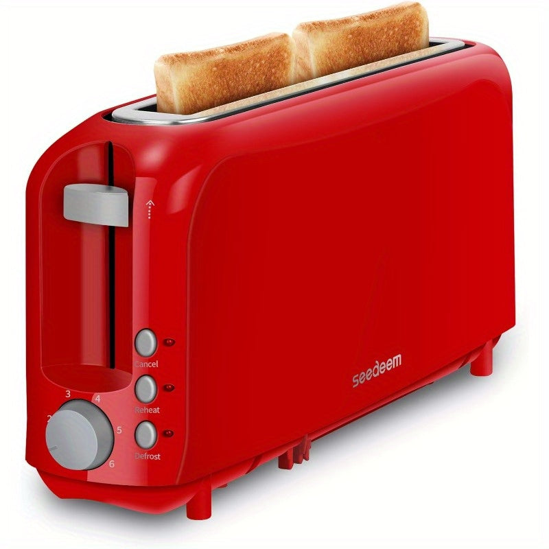 2-Slice Toaster ¨C 6 Shade Settings, Cancel, Reheat & Defrost Functions, Removable Crumb Tray, 750W Compact Design for Bread, Waffles & Bagels, Available in Red, White, Black, Yellow, Pink & Blue