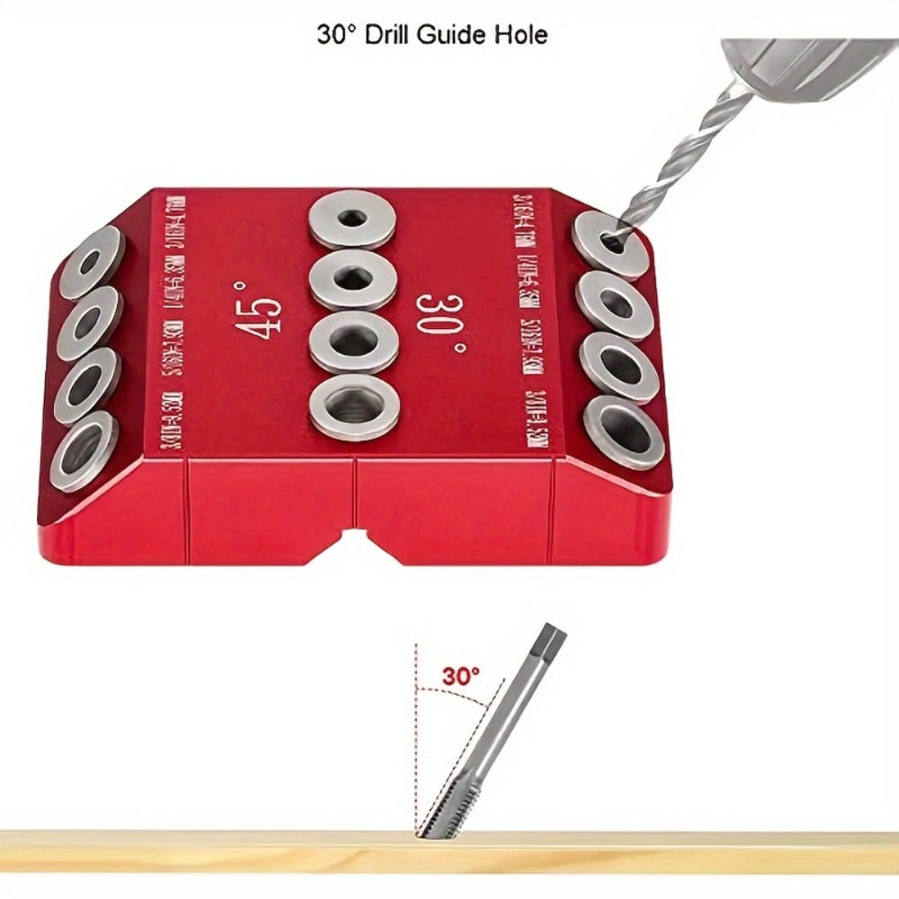 Metal Drill Guide Jig 30¡ã 45¡ã 90¡ã with Allen Wrench ¨C Precise Multi-Angle Drilling for Cable Railing, Lag Screw, Deck Post & Stair Handrail Installation