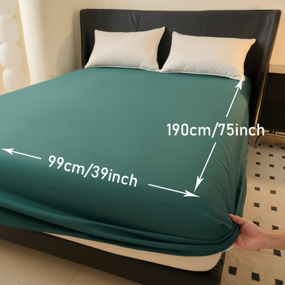 Waterproof Fitted Sheet Soft Breathable Mattress Cover Solid Color Deep Pocket Bed Sheet for Bedroom Guest Room Dorm Twin Full Queen King