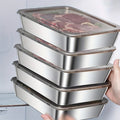Stainless Steel Food Storage Containers 5 Pack with Lids Reusable Baking Trays for Meal Prep Picnic Refrigerator Organization Kitchen