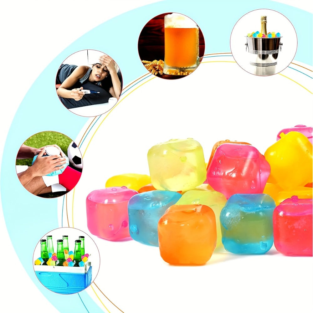 Reusable Plastic Ice Cubes 60/90/120/165 PCS - Non-Melting Non-Diluting Refreezable Ice Cubes for Whiskey, Vodka, Coffee & Cocktails, Rainbow & Unicorn Washable Fake Ice Cubes for Drinks