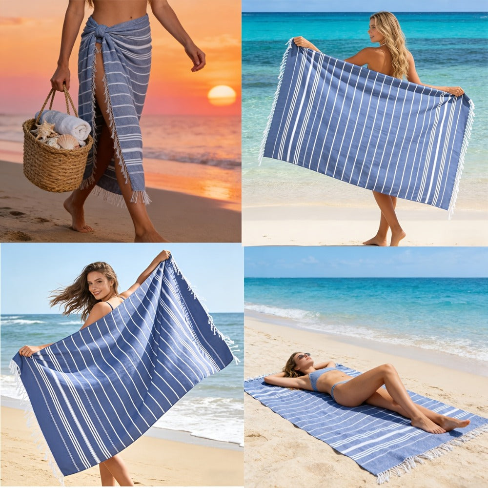 Turkish Beach Towels 2 Pack Sand Free Quick Dry Oversized Extra Large Lightweight Sandproof Compact Pool Swim Travel Camping Vacation Gift for Men Women Yellow Orange Blue Pink Purple Grey