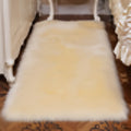 Plush Imitation Wool Area Rug Soft Bedroom Floor Mat Living Room Carpet Bay Window Blanket Non-Slip Home Decor