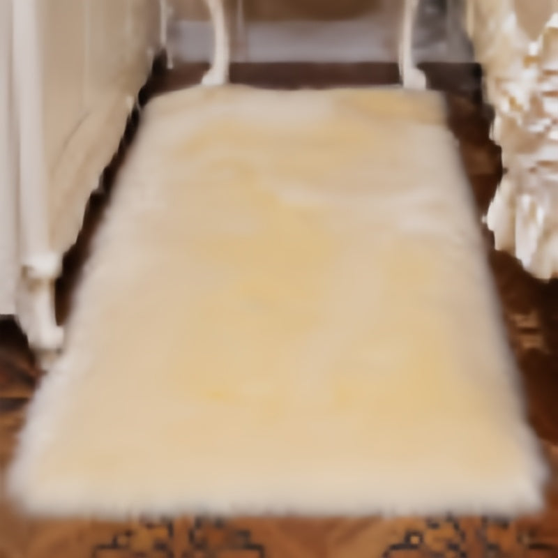 Plush Imitation Wool Area Rug Soft Bedroom Floor Mat Living Room Carpet Bay Window Blanket Non-Slip Home Decor