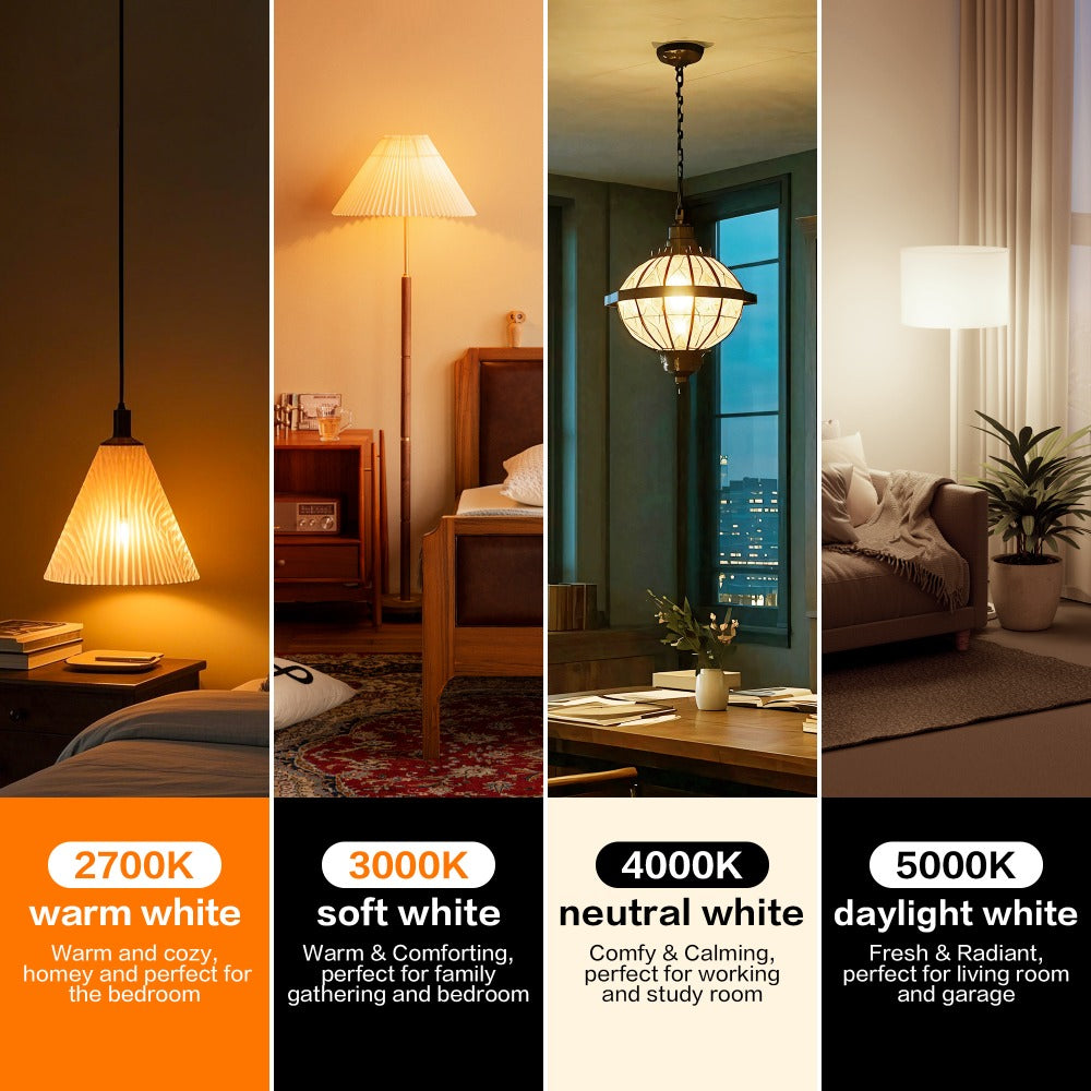 A19 LED Bulb 9W 800 Lumens 60W Equivalent 12 Pack ¨C E26 Base 80+ CRI Non-Dimmable Energy Efficient, Daylight 5000K Neutral 4000K Soft 3000K Warm White 2700K for Bedroom Office Study Home Lighting