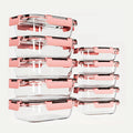 Glass Food Storage Containers with Lids 10PCS Set ¨C Airtight Leak-Proof Meal Prep Containers, Dishwasher & Oven Safe, Lunch & Leftover Storage