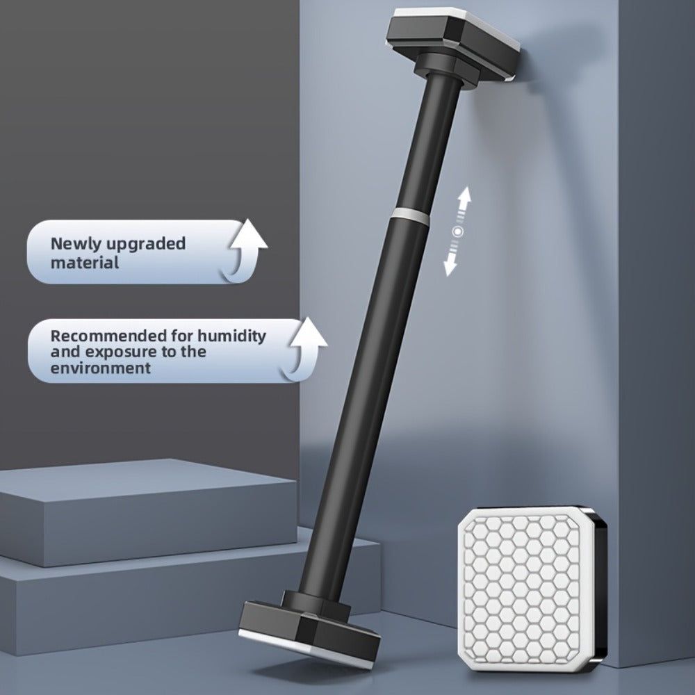 Tension Curtain Rod No Drill Telescopic Shower Bathroom Towel Rack Adjustable Hanging Rod Balcony Coat Hanger Drying Rod