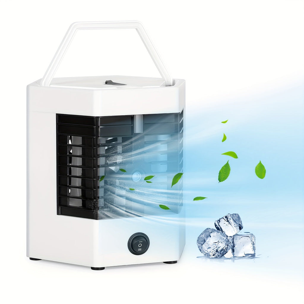 Portable Ice Cooler Fan | Mini Personal Air Conditioner with Water Ice Cooling, Anti-Leak Design & Replaceable Filter, Compact Desktop Cooler for Bedroom, Office, Camping & Tent Use ¨C Fast Cooling