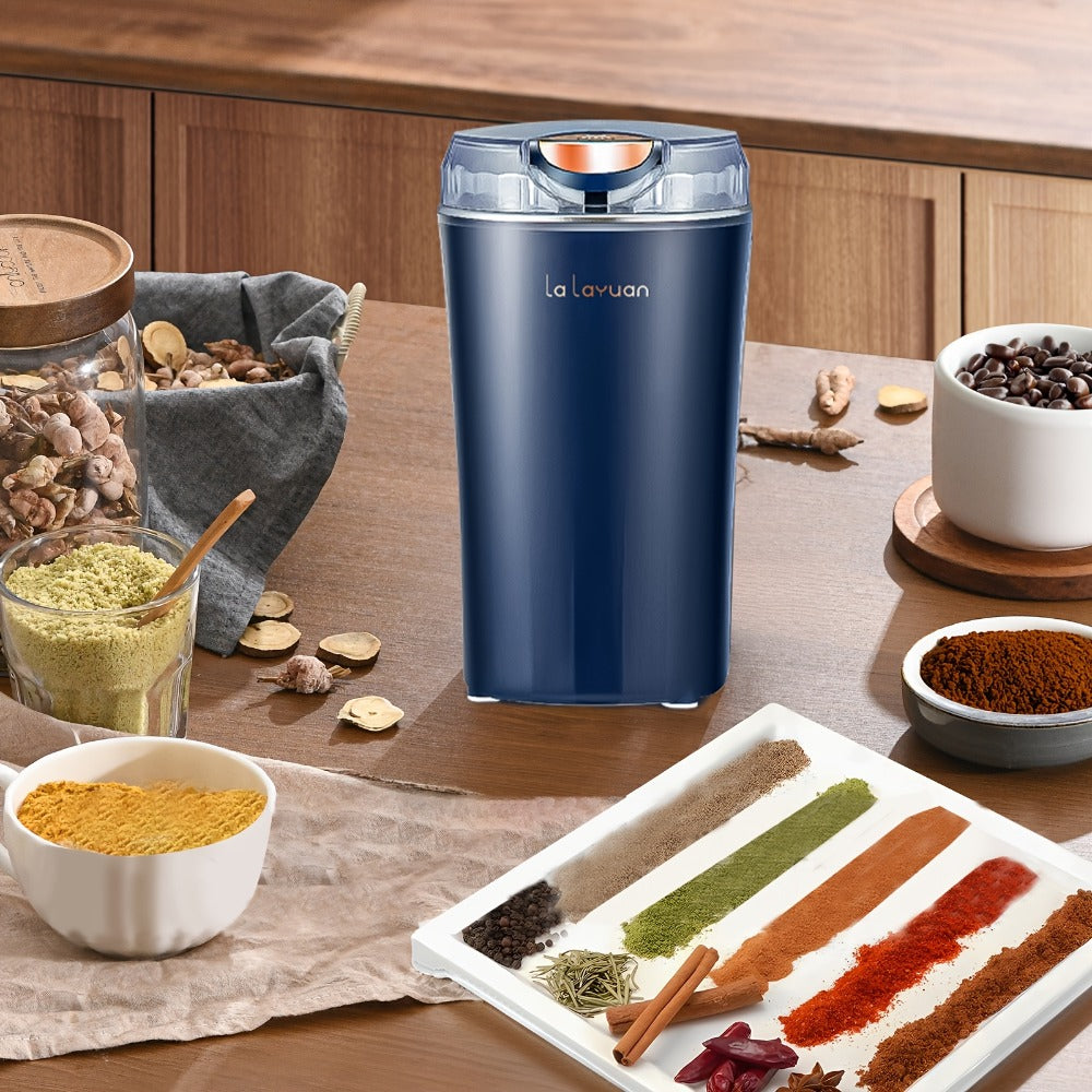 Coffee Bean Grinder Electric 200W Powerful Motor Stainless Steel Chamber Ultra-Fine Blade Grinder One-Touch 12 Cups Multi-Purpose for Spices Nuts Grains 110V US Plug