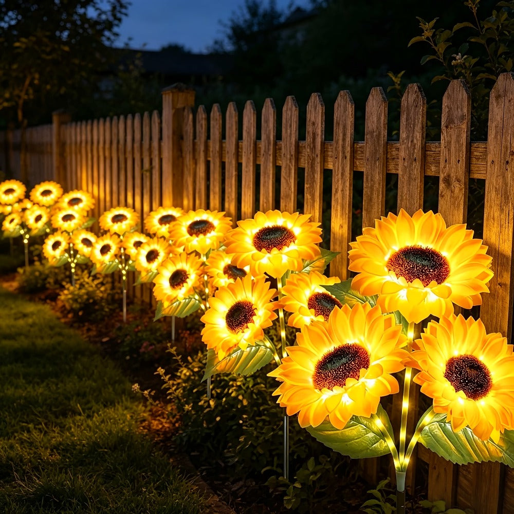 Solar Garden Lights Sunflower LED Outdoor Stake Lights 3-in-1 IP44 Waterproof Solar Powered Lawn Path Landscape Lights for Patio Yard Garden Decor Mother's Day Housewarming Gift
