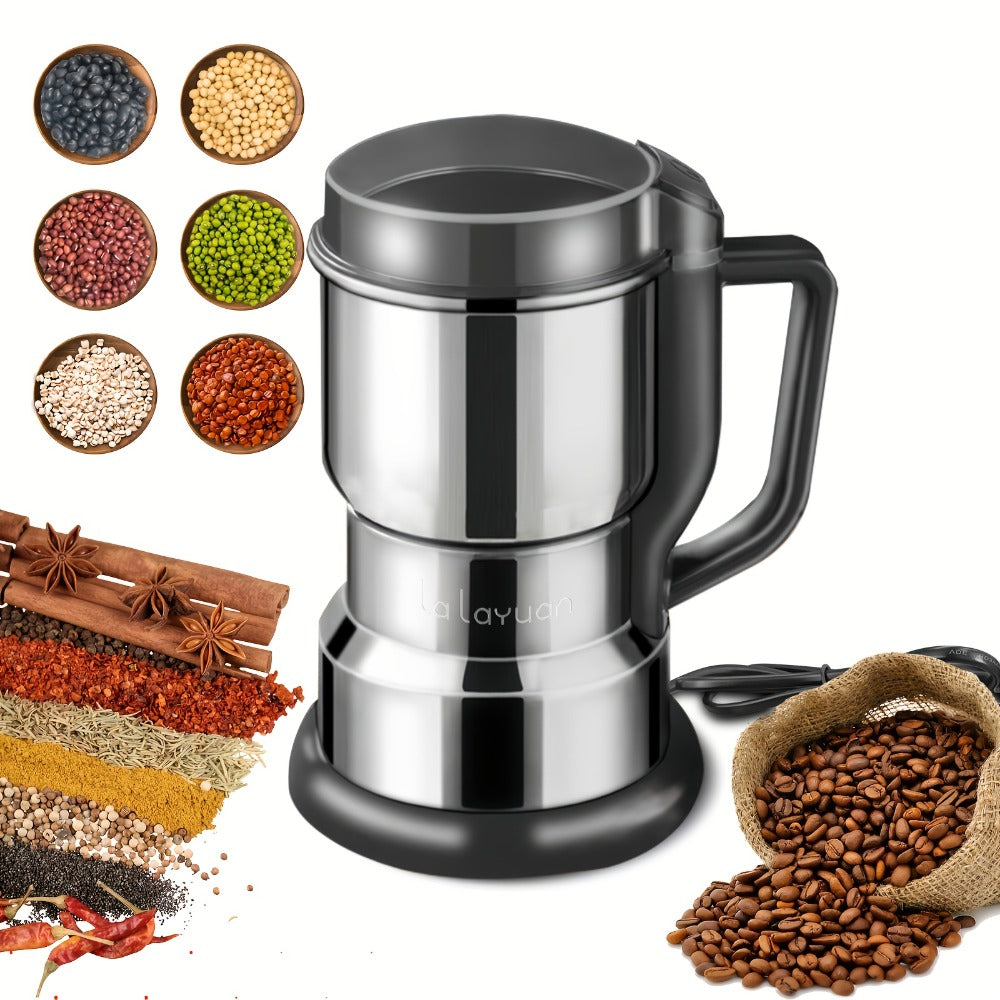 Coffee Bean Grinder 300W 8-Blade Stainless Steel 400g 14oz Large Capacity Up to 36 Cups 10-Second Fast Grinding Spice Grain Nut Dry Food Processor One-Touch Button