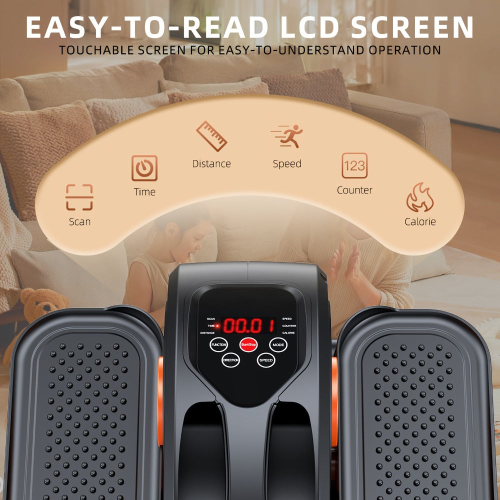 Under Desk Elliptical Machine with Remote Control, Electric Seated Pedal Exerciser 12 Speeds Quiet & Portable Mini Elliptical for Home Office, Low-Impact Leg Workout for Seniors & Adults