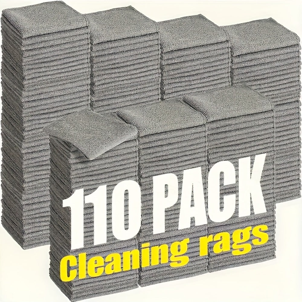 Microfiber Cleaning Cloths 110 Pack ¨C Bulk Household Car Towels, Absorbent Non-Shedding Lint-Free Rags for Kitchen, Auto, Home Deep Cleaning