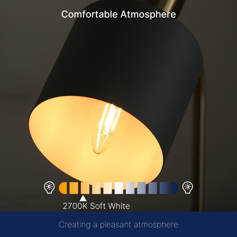 LED Candle Light Bulbs E12 Base B11 Dimmable 2700K Warm White 500 Lumens Clear Glass Vintage Filament Bulb for Chandelier Ceiling Fan Dining Room Living Room Bedroom Kitchen 12 Pack 24 Pack