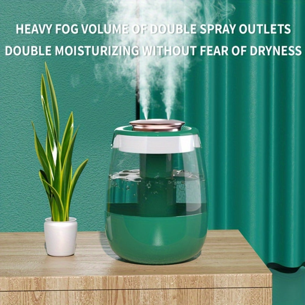 Ultrasonic Humidifier for Bedroom Desktop 1300ml Large Capacity Dual Spray Quiet Operation 10H Runtime USB Powered Anti Dry-Burn Night Light Cool Mist Humidifier for Home Office Baby Room
