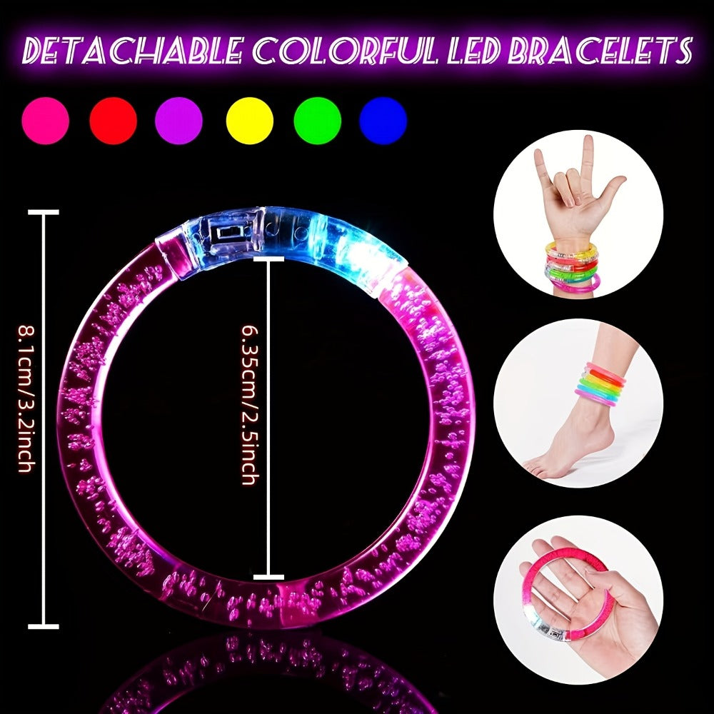 LED Glow Bracelets Party Pack ¨C Flashing Light-Up Wristbands for Birthday, Concert, Carnival & Halloween, Assorted Colors Bulk Set 24 39 79 Pcs Night Light Party Supplies Gift