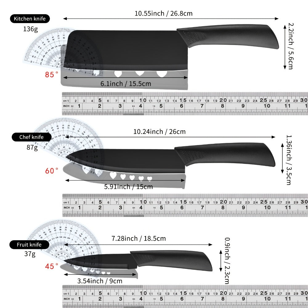 Kitchen Knife Set 3/7pc Professional Chef Knife Set with Butcher Boning Scissors | Stainless Steel Cooking Knives for Home Hotel Camping