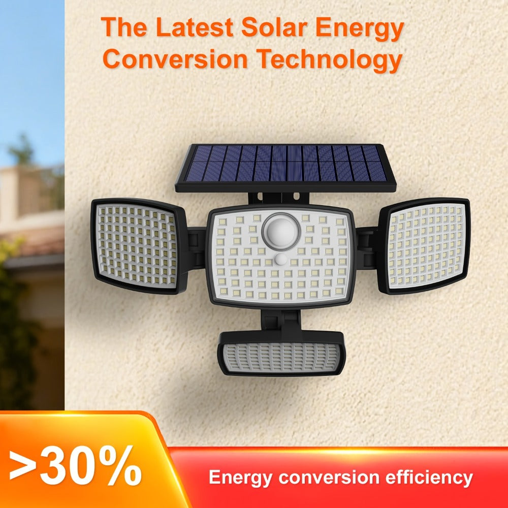 Solar Outdoor Motion Sensor Light 4-Head 3000LM ¨C 270¡ã Wide Angle, 3 Modes, IP65 Waterproof, Remote Control, Solar Flood Light for Garden Backyard Garage Wall Yard, 1/2/4 Pack