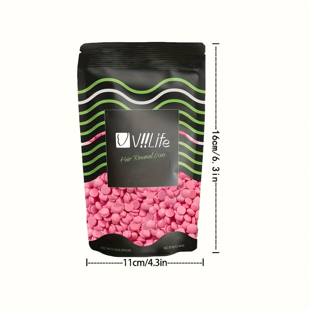 Hard Wax Beads for Hair Removal - 4 Colors Wax Beans with 20 Wood Sticks, Brazilian Bikini Wax Kit for Women & Men, Sensitive Skin, Full Body Legs Face Underarms, At-Home Waxing