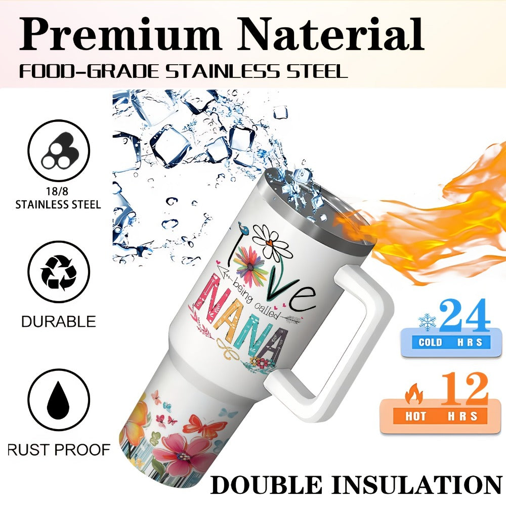 Stainless Steel Insulated Tumbler with Lid and Straw | 16oz & 40oz | Keeps Cold 24H Hot 12H | Travel Water Bottle for Car Home Office